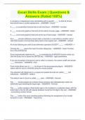 Excel Skills Exam &vert; Questions & Answers &lpar;Rated 100&percnt;&rpar;