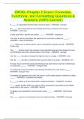 EXCEL-Chapter 2 Exam &vert; Formulas&comma; Functions&comma; and Formatting Questions & Answers &lpar;100&percnt; Correct&rpar;