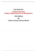 Test Bank For Database Systems Design, Implementation, & Management 14th Edition By Carlos Coronel, Steven Morris 