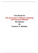 Test Bank For The Economics of Money, Banking, and Financial Markets  9th Edition By Frederic S. Mishkin
