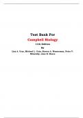 Test Bank For Campbell Biology 11th Edition By Lisa A. Urry, Michael L. Cain, Steven A. Wasserman, Peter V. Minorsky, Jane B. Reece