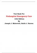 Test Bank For Prehospital Emergency Care  12th Edition By Joseph J. Mistovich, Keith J. Karren 