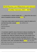 CSLB Practice Law B Questions and Answers &lpar;2023&sol;2024&rpar; &lpar;Verified Answers&rpar;  