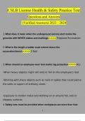 CSLB License Health & Safety Practice Test Questions and Answers &lpar;2023&sol;2024&rpar; &lpar;Verified Answers&rpar;