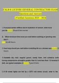CSLB B LICENSE GENERAL CONTRACTOR EXAM Questions and Answers &lpar;2023&sol;2024&rpar; &lpar;Verified Answers&rpar; 