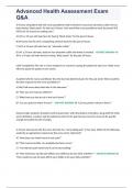 Advanced Health Assessment Exam Q&A