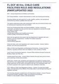 Child Care Facility Rules and Regulations ALL SOLUTION LATEST 100&percnt; CORRECT SPRING FALL Latest EDITION GUARANTEED GRADE A 