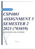 CSP4801 ASSIGNMENT 5 SEMESTER 2 2023 (703059)