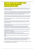 DCF FL Child Care &lpar;CGDR&rpar; Child Growth and Development &lpar;Exam&rpar;Verified 100&percnt;