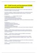 DCF - Child Growth and Development &lpar;CGDR&rpar; correctly answered latest 2023