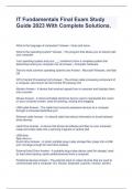 IT Fundamentals Final Exam Study Guide 2023 With Complete Solutions&period;