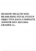 SHADOW HEALTH NONREASSURING FETAL STATUS OBJECTIVE DATA COMPLETE ANSWER KEY 2023/2024 GRADED A+.