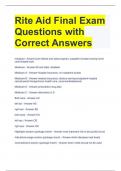 Rite Aid Final Exam Questions with Correct Answers 