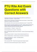 PTU Rite Aid Exam Questions with Correct Answers 
