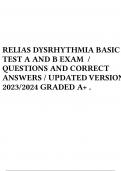 RELIAS DYSRHYTHMIA BASIC TEST A AND B EXAM / QUESTIONS AND CORRECT ANSWERS / UPDATED VERSION 2023/2024 GRADED A+ .