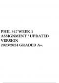 PHIL 347 WEEK 1 ASSIGNMENT / UPDATED VERSION 2023/2024 GRADED A+.