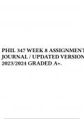 PHIL 347 WEEK 8 ASSIGNMENT JOURNAL / UPDATED VERSION 2023/2024 GRADED A+.