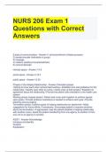 NURS 206 Exam 1 Questions with Correct Answers 