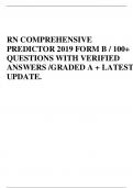 RN COMPREHENSIVE PREDICTOR 2019 FORM B / 100+ QUESTIONS WITH VERIFIED ANSWERS /GRADED A + LATEST UPDATE.