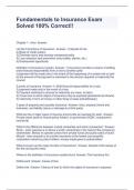 Fundamentals to Insurance Exam Solved 100&percnt; Correct&excl;&excl;