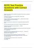 RCFE Test Practice Questions with Correct Answers 