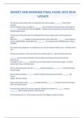 MONEY AND BANKING FINAL EXAM 2023 REAL UPDATE