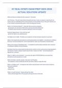 KY REAL ESTATE EXAM PREP 2023-2024 ACTUAL SOLUTION UPDATE