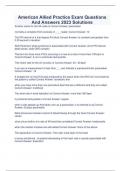 American Allied Practice Exam Questions And Answers 2023 Solutions