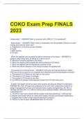 COKO Exam Prep FINALS  2023