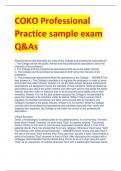 COKO Professional  Practice sample exam  Q&As