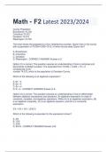 Math - F2 Latest 2023&sol;2024 exam solutions