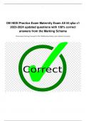 OB HESI Practice Exam Maternity Exam All 55 q&a v1  2023-2024 updated questions with 100&percnt; correct  answers from the Marking Scheme Professional Nursing Concepts In The Childbearing Family And &lpar;Auburn University&rpar;