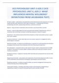 VCE PSYCHOLOGY UNIT 4 AOS 2 (VCE PSYCHOLOGY, UNIT 4, AOS 2- WHAT INFLUENCES MENTAL WELLBEING  DEFINITIONS FROM JACARANDA TEXT)