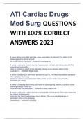 ATI Cardiac Drugs  Med Surg QUESTIONS  WITH 100% CORRECT  ANSWERS 2023