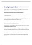 Security Analysis Exam 3 questions and  verified correct answers 2023