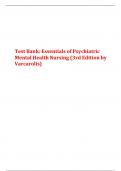 Essentials of Psychiatric Mental Health Nursing Test bank (3rd Edition by Varcarolis) 