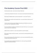 Fire Academy Course Final 2023 questions and verified correct answers