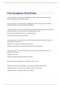 Fire Academy Final Exam 2023  questions and 100% correct answers