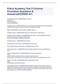 Police Academy Test 2 Criminal Procedure Questions & Answers(SCORED A+)