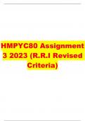 HMPYC80 Assignment 3 2023 (R.R.I Revised Criteria)