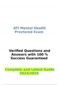 ATI RN Mental Health Proctored Exam 2023 100%  Success rate