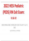 HESI RN PEDIATRIC EXAM LATEST UPDATE 2022/23