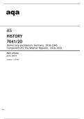 Aqa AS History 7041&sol;2O June2023 MARK SCHEME&period;