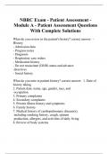 NBRC Exam - Patient Assessment - Module A - Patient Assessment Questions With Complete Solutions