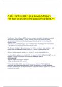   A-US1329 SERE 100.2 Level A Military Pre-test questions and answers graded A+.