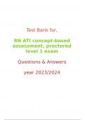 Test Bank for RN ATI concept-based assessment, proctored exam 2023
