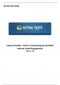 Certified Internal Audit Engagement Actual Tests, Assignments and Final Exam