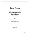 Test Bank Microeconomics Principles Ninth Edition by Case/Fair/Oster