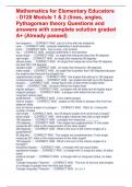 Mathematics for Elementary Educators - D128 Module 1 & 2 &lpar;lines&comma; angles&comma; Pythagorean theory Questions and answers with complete solution graded A&plus; &lpar;Already passed&rpar;
