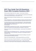  NYC Tour Guide Test 333 Questions Exam With Complete Solutions 2023